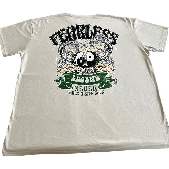 OG Legend tshirt Men’s XXL beige Crew Neck Short Sleeve fearless Graphic - Picture 1 of 7